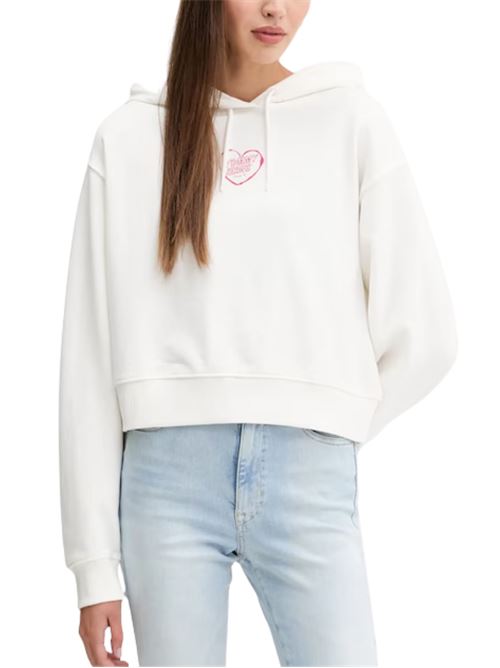 felpa c/stampa cuore,taglio morbido c/cappuccio Tommy Jeans | DW0DW21408YBL